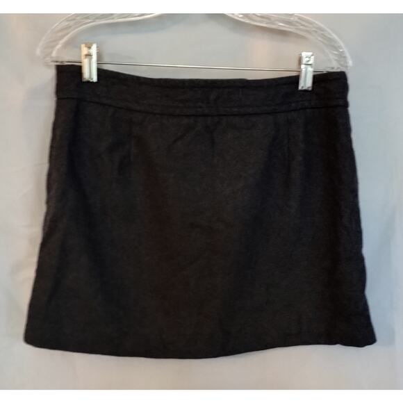 Gap Women's Dark Gray Recycled Wool Blend Front Button Skirt Size 8 - Picture 2 of 5